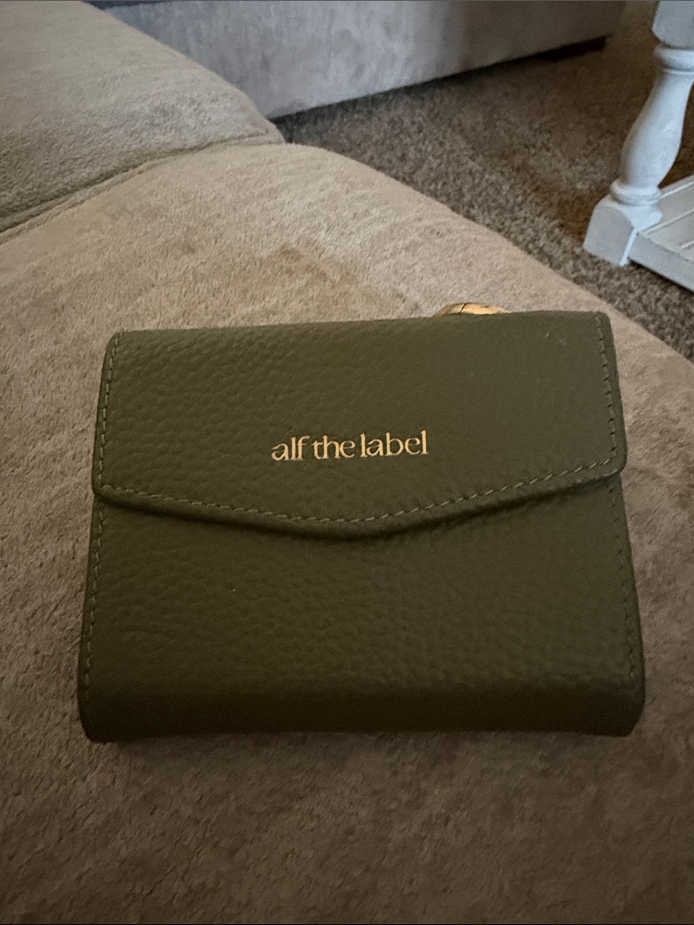 Alf the label Elsie Card Wallet (Pebbled Leather) Olive Green Compact Wallet - Picture 4 of 12
